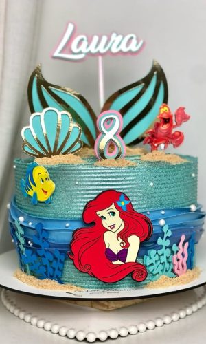 Arquivo de Corte Topo de Bolo Ariel com Cauda