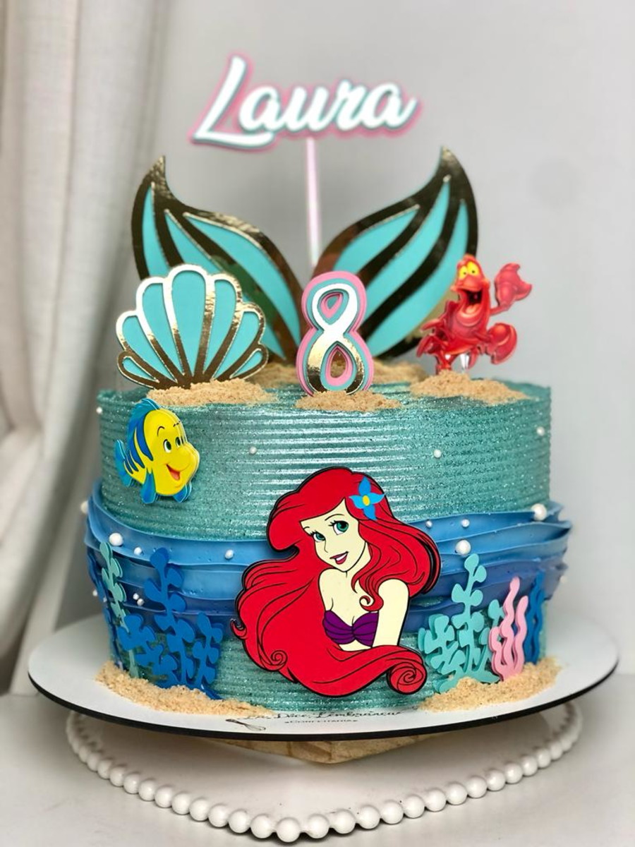 Arquivo de Corte Topo de Bolo Ariel com Cauda