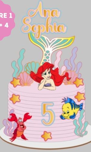 Arquivo de Corte Topo de Bolo Ariel Mermaid