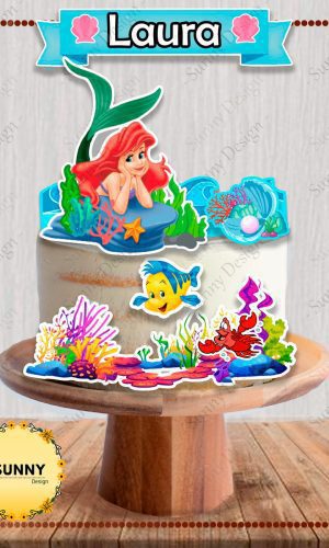Arquivo de corte topo de bolo Ariel pequena sereia