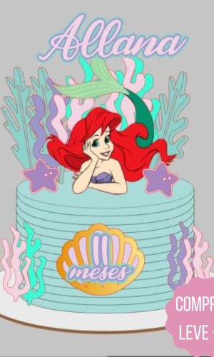 Arquivo de Corte Topo de Bolo Ariel Pequena Sereia