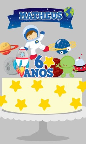 Arquivo de Corte - Topo de Bolo Astronauta