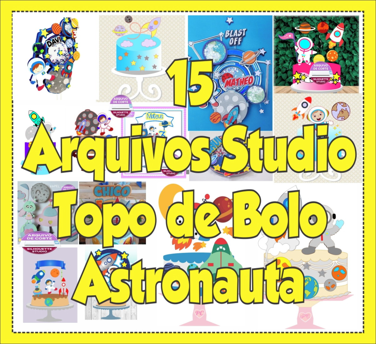 Arquivo de Corte Topo de Bolo Astronauta