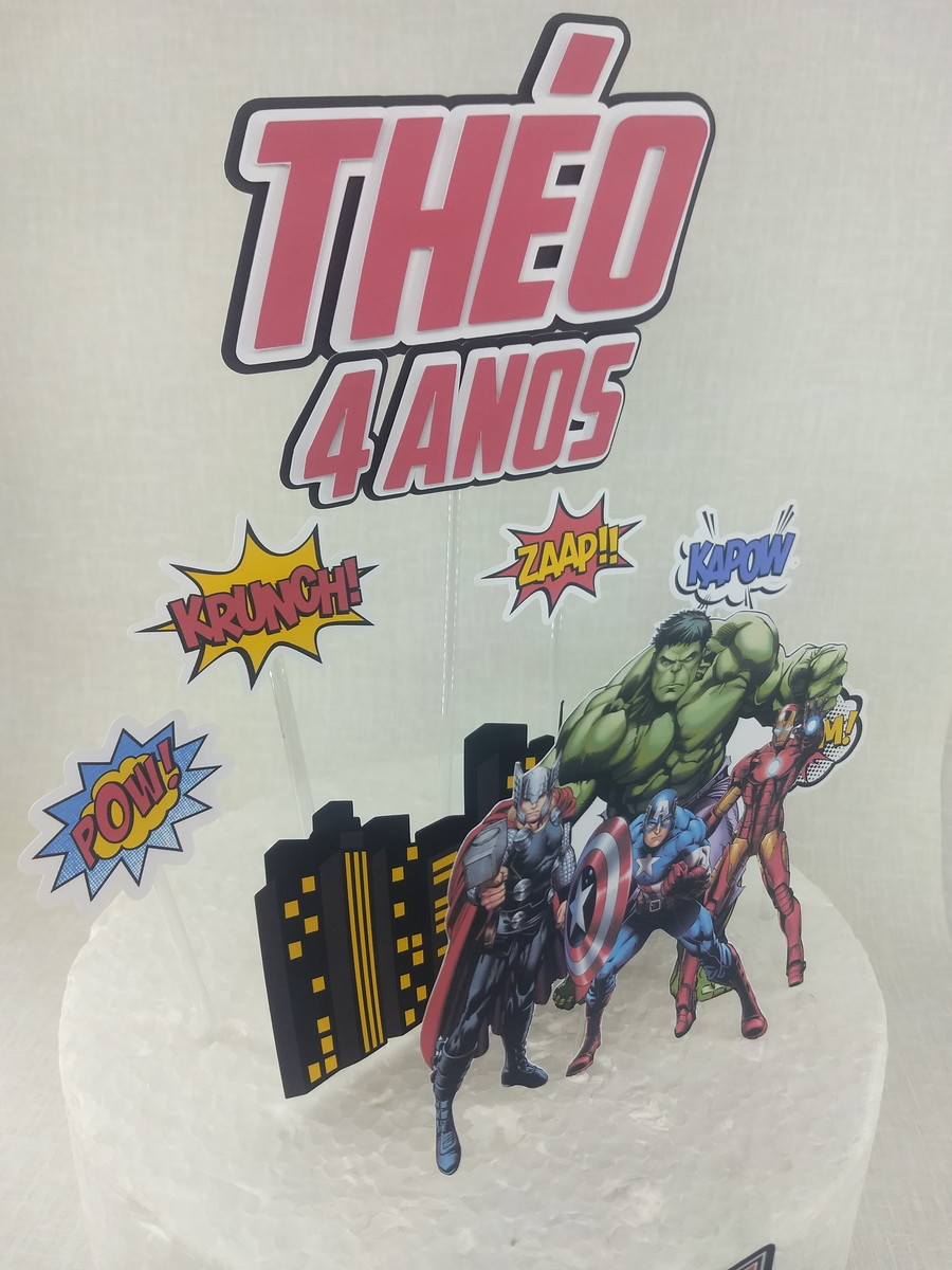 COMBO + Arquivo de Corte - Topo de Bolo Avenger / Vingadores - Imagem 3