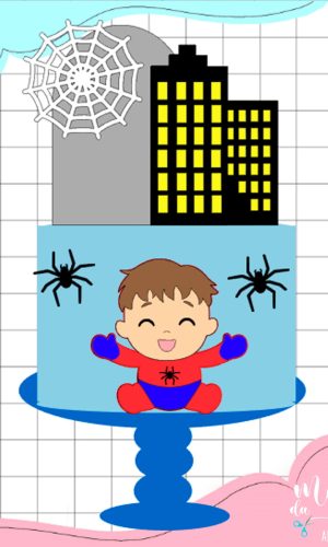 Arquivo de Corte: Topo de Bolo Baby Homem Aranha 005