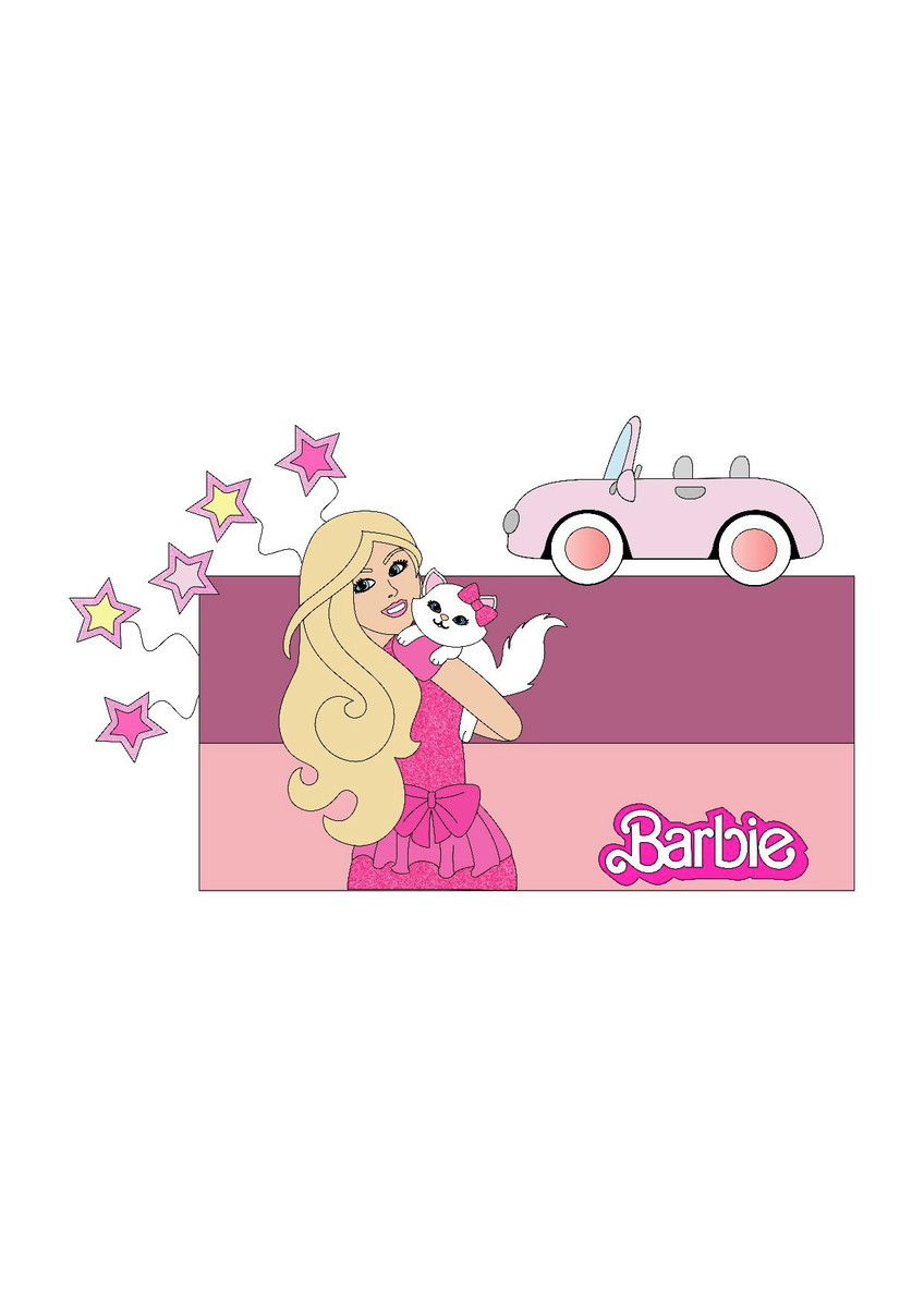 Arquivo de Corte Topo de Bolo Barbie em Camadas com Carro