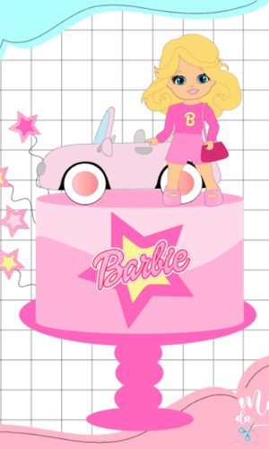 Arquivo de Corte Topo de Bolo Barbie Loira Baby + Carro 011