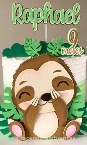 Arquivo de Corte Topo de Bolo Bicho Preguiça