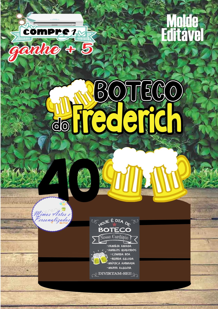 Arquivo de Corte Topo de Bolo Boteco Chopp em Camadas