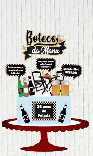 Arquivo de Corte Topo de Bolo Boteco Plaquinhas