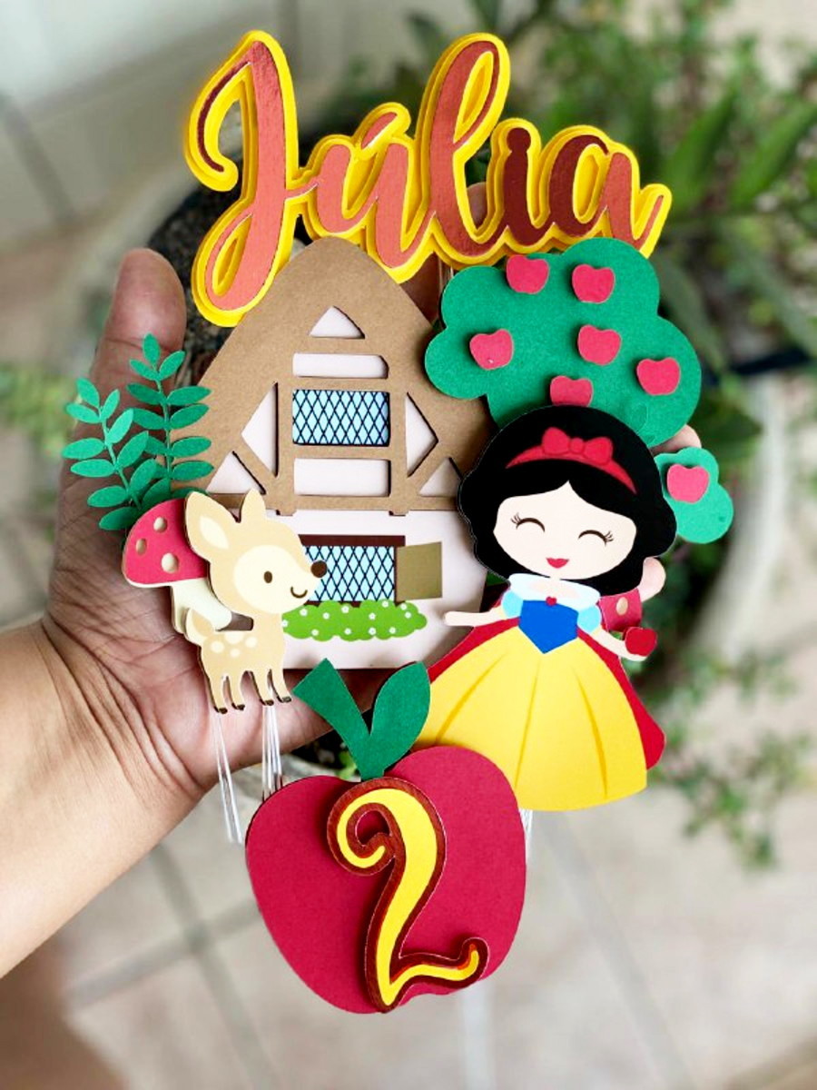 Arquivo de corte topo de bolo Branca de neve -004