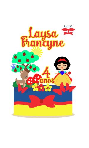 Arquivo de corte topo de bolo branca de neve 3