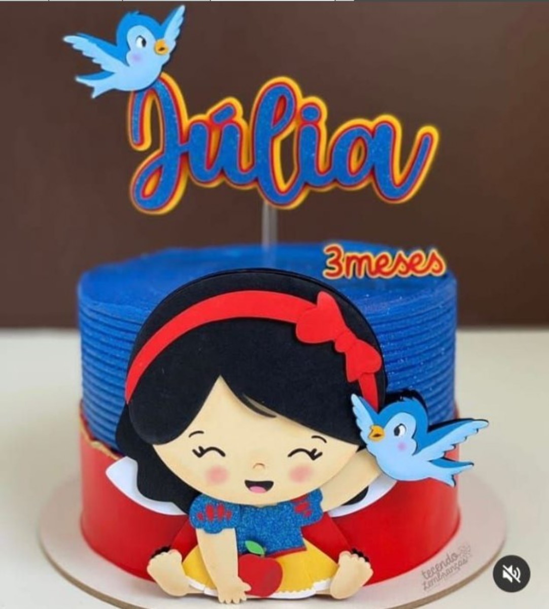 Arquivo de Corte Topo de Bolo Branca de Neve Baby em Camadas
