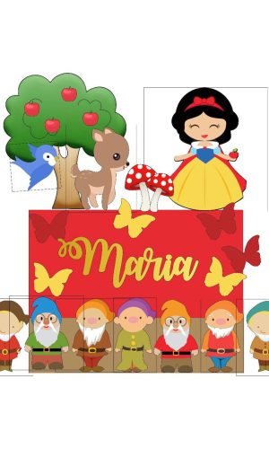 Arquivo de Corte Topo de Bolo Branca de Neve Impresso