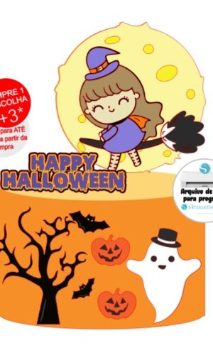 Arquivo de Corte topo de Bolo Bruxinha Cute - Halloween