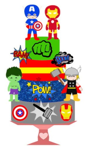 Arquivo de Corte Topo de Bolo Camadas Vingadores Studio