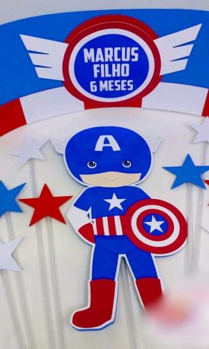 Arquivo de corte Topo de Bolo Capitão America Cute -COD.:484