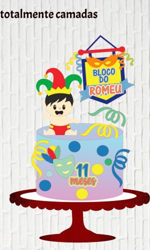 Arquivo de Corte Topo de Bolo Carnaval Bebe