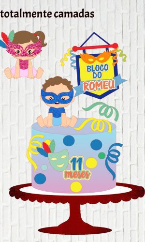 Arquivo de Corte Topo de Bolo Carnaval Bebe
