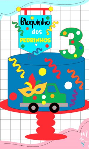 Arquivo de Corte: Topo de Bolo Carnaval Bloquinho Carro 075