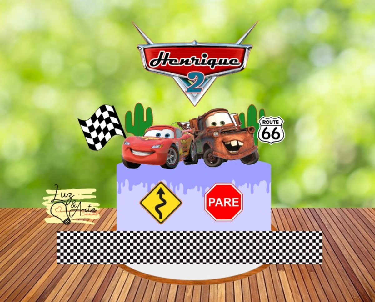 Arquivo de Corte topo de bolo Carros 05 - Studio e PDF