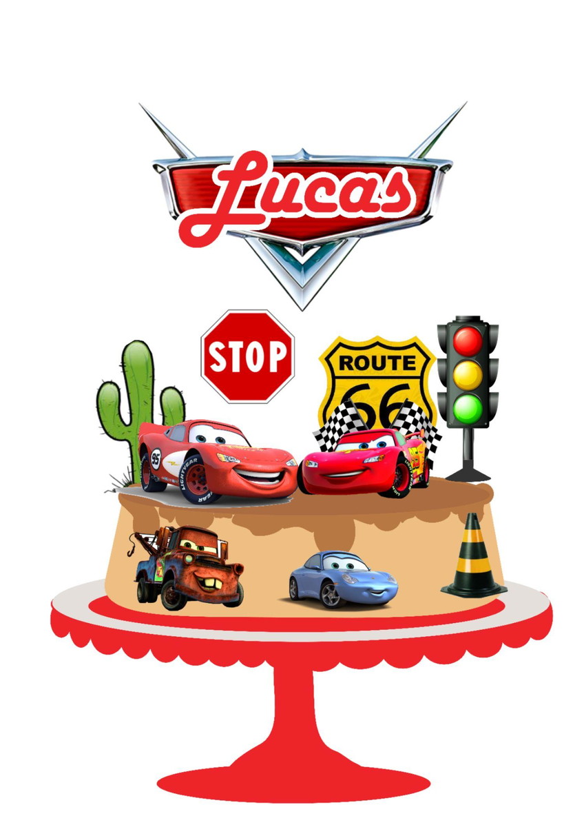 Arquivo de Corte Topo de Bolo Carros 06