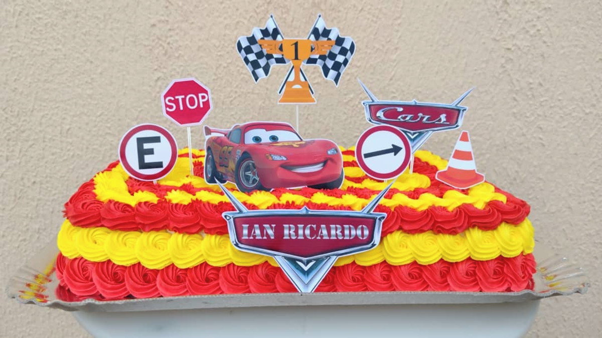 Arquivo de corte Topo de bolo Carros Disney #1 PDF/JPG