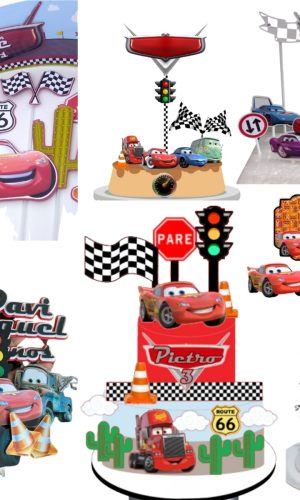 Arquivo de Corte Topo de Bolo - Carros Disney 10 Temas Combo