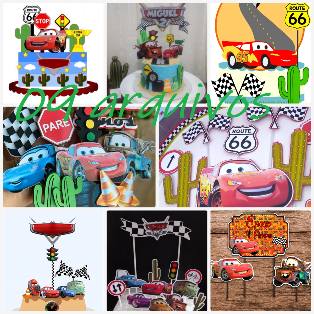 Arquivo De Corte Topo De Bolo - Carros Disney - Combo
