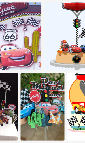 ARQUIVO DE CORTE TOPO DE BOLO - CARROS DISNEY