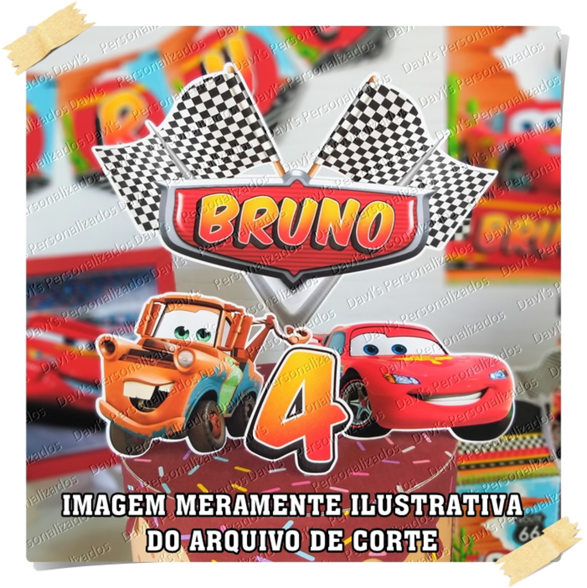 ARQUIVO DE CORTE TOPO DE BOLO CARROS DISNEY