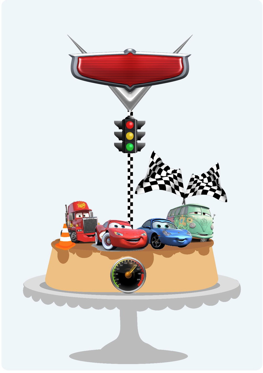 Arquivo de Corte Topo de Bolo Carros Pdf/st #3829 - Imagem 2