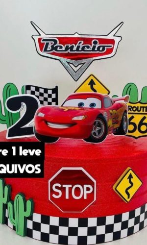 Arquivo de Corte Topo de Bolo Carros Relampago Mcqueen