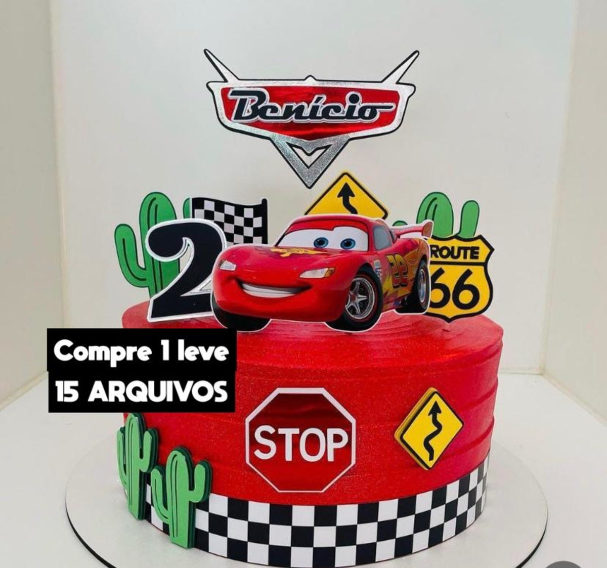 Arquivo de Corte Topo de Bolo Carros Relampago Mcqueen