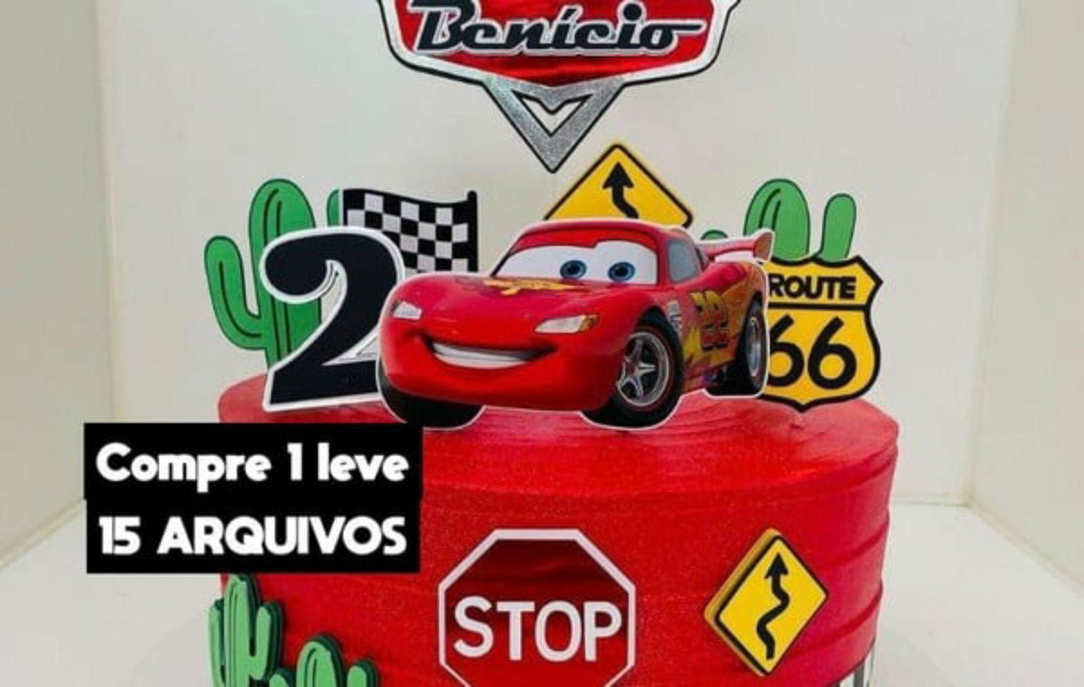 Arquivo de Corte Topo de Bolo Carros Relampago Mcqueen