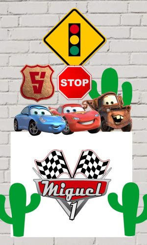 Arquivo de Corte Topo de Bolo Carros Studio 001