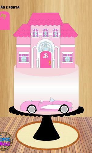Arquivo de Corte Topo de Bolo Casa e Carro da Barbie