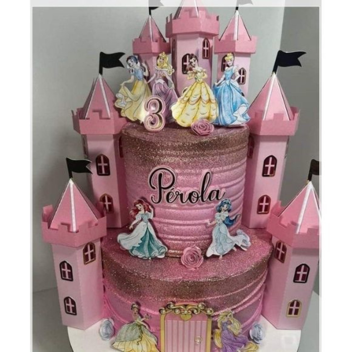 Arquivo de Corte Topo de Bolo Castelo Princesas Studio #2901 - Imagem 2