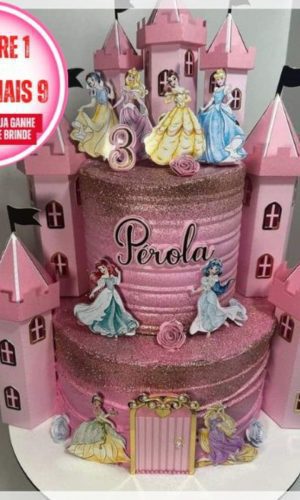 Arquivo de Corte Topo de Bolo Castelo Princesas Studio #2901