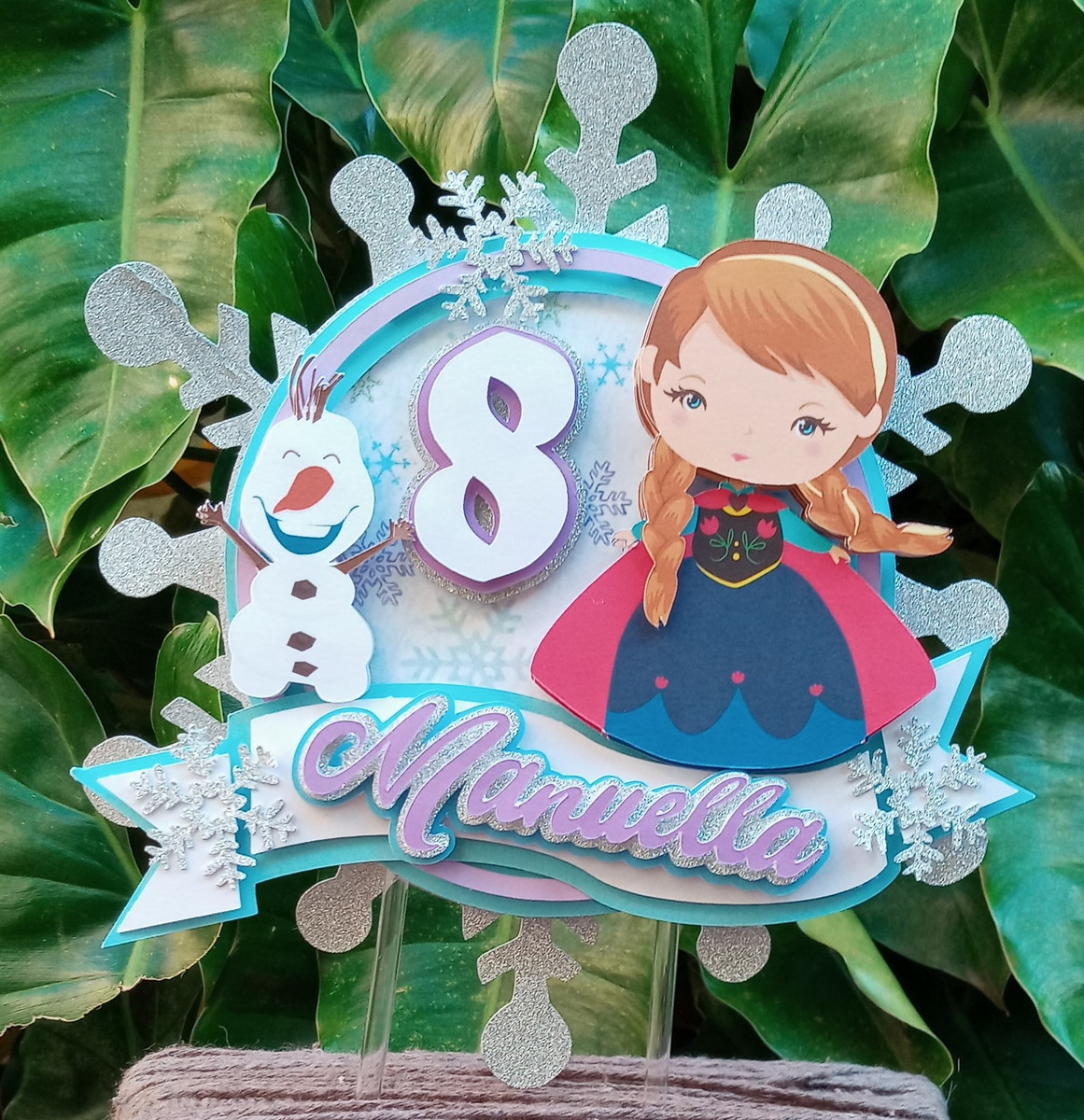 ARQUIVO DE CORTE Topo de bolo Circular Anna Frozen cute