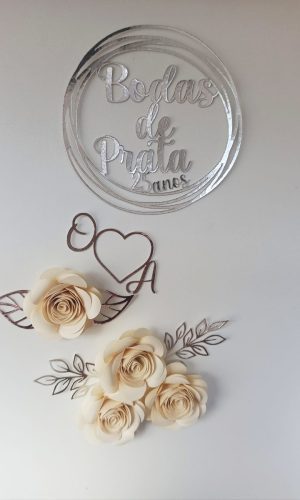 Arquivo de Corte Topo de Bolo Circular Bodas de Prata