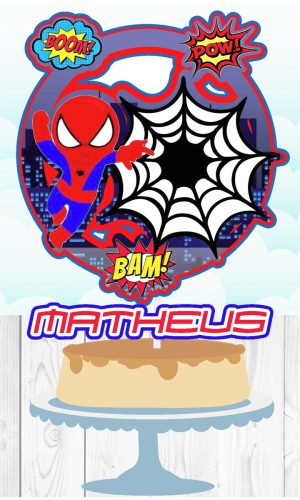 Arquivo de Corte Topo de Bolo Circular Homem Aranha #ab