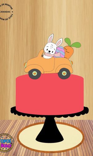 Arquivo de Corte Topo de Bolo Coelho de Carro