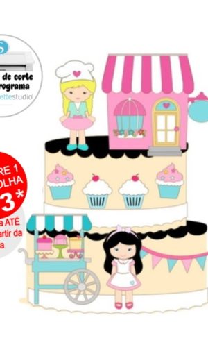 Arquivo de Corte Topo de Bolo Confeitaria