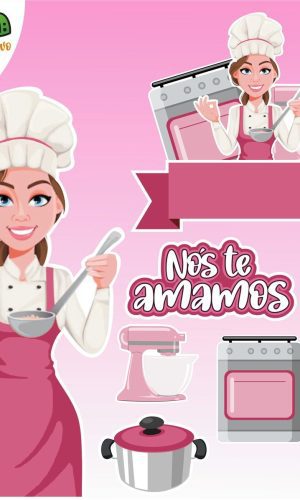 Arquivo de Corte Topo de bolo - Cozinheira - Studio PNG