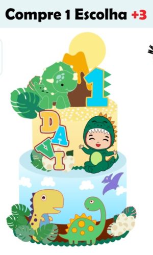 Arquivo de Corte Topo de Bolo Dino Baby