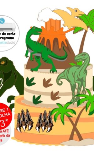 Arquivo de Corte Topo de Bolo Dinossauro