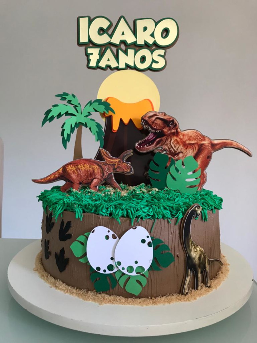Arquivo de corte topo de bolo dinossauro