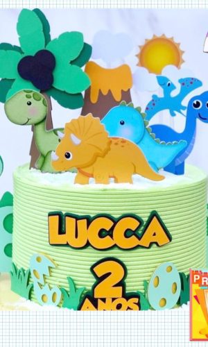 Arquivo de Corte Topo de Bolo Dinossauro Baby Cute Studio