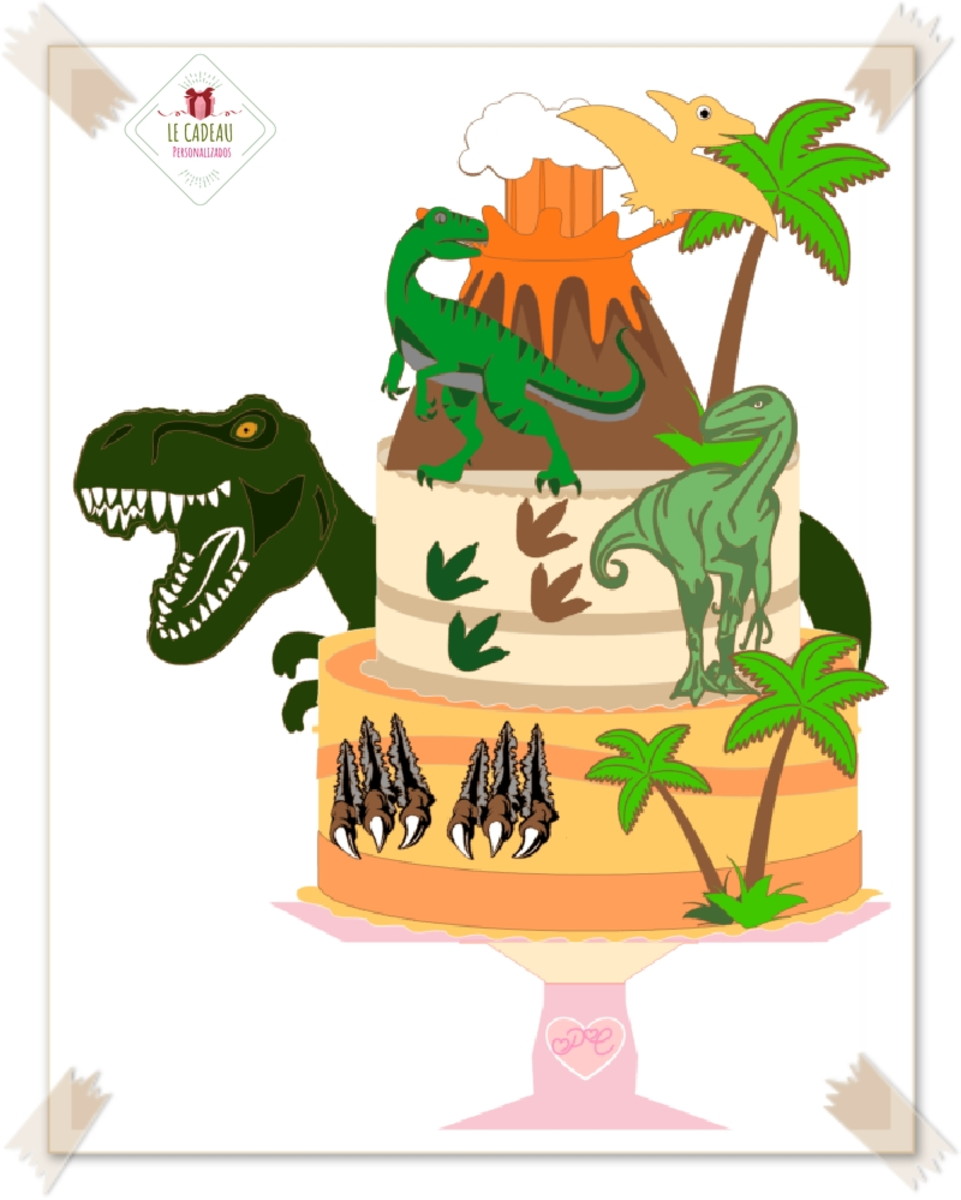 Arquivo de Corte Topo de Bolo Dinossauro Studio